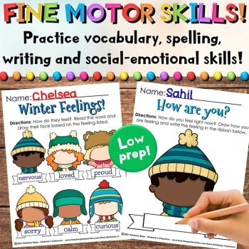 Winter Social-Emotional Centers: SEL Feelings, Vocabulary & Writing Activities, image 4