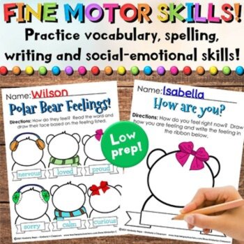 Polar Bear Social-Emotional Centers: SEL Play Dough & Winter Writing Activities, image 4