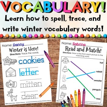 Winter Worksheets Printable Activities Pack - Math, Emergent Reader, Writing, image 2