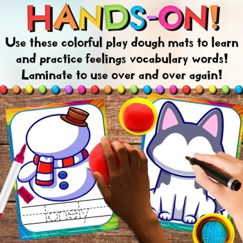 Winter Social-Emotional Centers: SEL Playdough, Vocabulary & Writing Activities, image 3