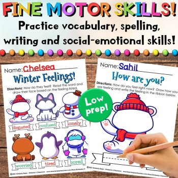 Winter Social-Emotional Centers: SEL Playdough, Vocabulary & Writing Activities, image 4