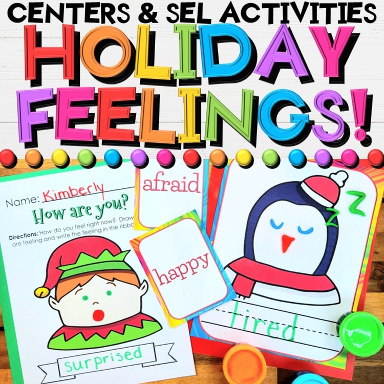 Christmas Social Emotional Centers: SEL Holiday Play Mats & Writing Activities