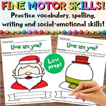 Christmas Social Emotional Centers: SEL Holiday Play Mats & Writing Activities, image 4