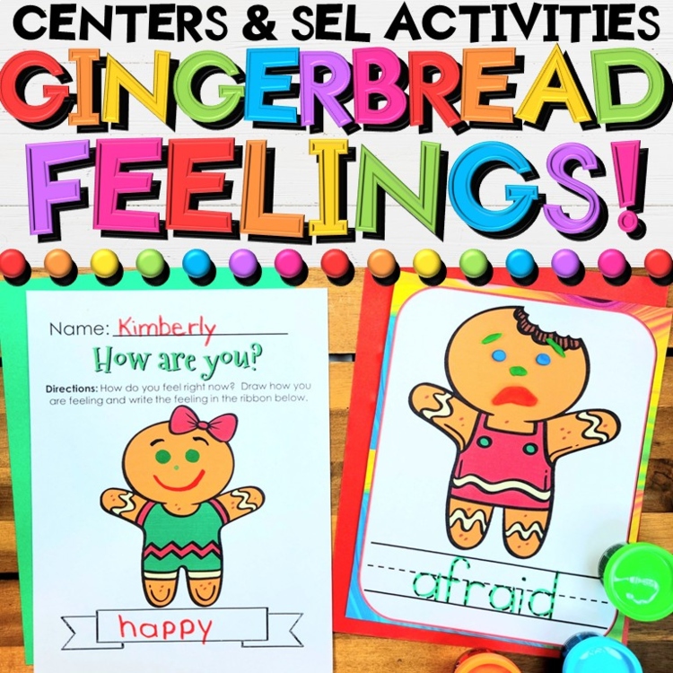 Gingerbread Cookie Social Emotional Centers: SEL Winter Literacy Activities