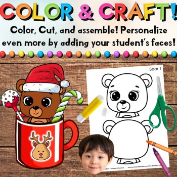 Christmas Bulletin Board Kit with Writing Craft Activities - Hot Cocoa Chocolate, image 3