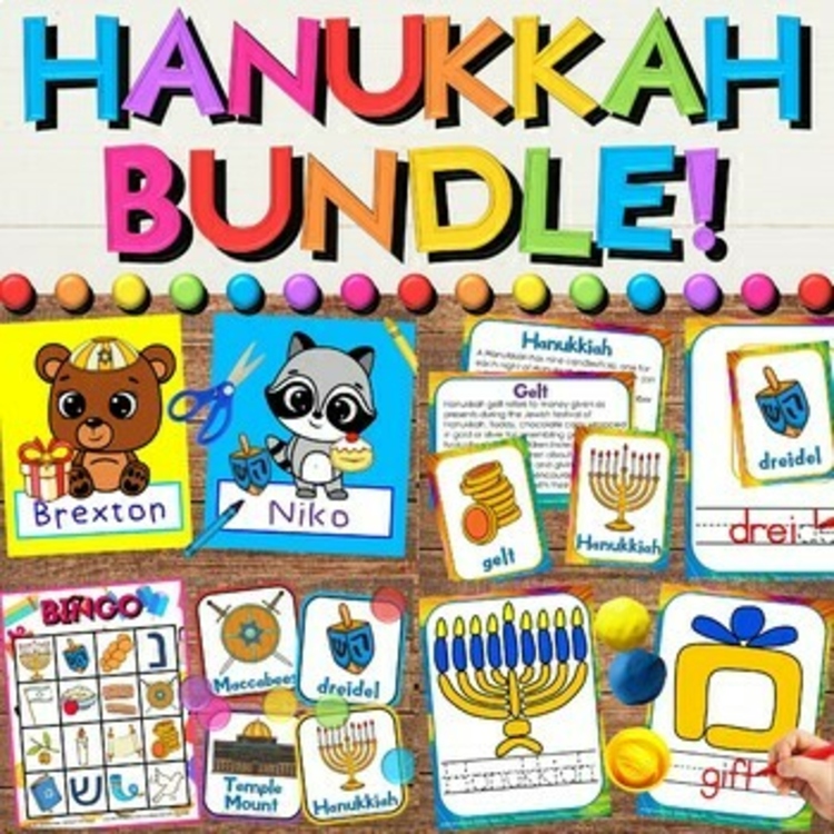 Hanukkah / Chanukah Growing Activities Bundle - Literacy, Culture, Crafts, Games