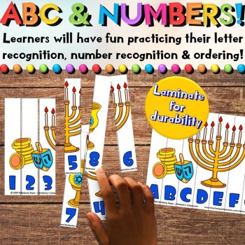 FREE Hanukkah Puzzle Activities for Writing, Math, Fine Motor, & Problem Solving, image 4