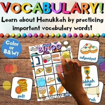 Hanukkah / Chanukah Bingo Game Vocabulary Activities - Boards & Calling Cards, image 2