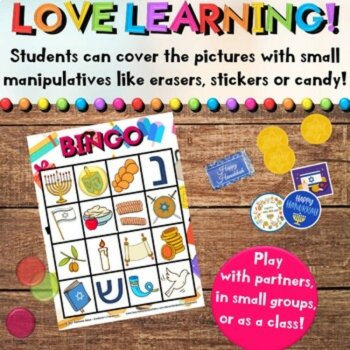 Hanukkah / Chanukah Bingo Game Vocabulary Activities - Boards & Calling Cards, image 3