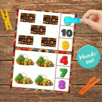 Kwanzaa Clip / Task Card Activities - Counting, Math Centers, Number Recognition, image 3