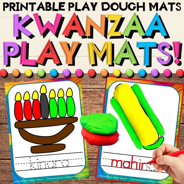 Kwanzaa Play Dough Writing Mats - African Vocabulary & Fine Motor Activities