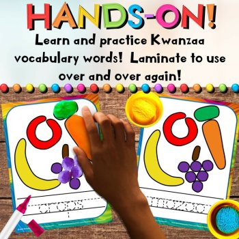 Kwanzaa Play Dough Writing Mats - African Vocabulary & Fine Motor Activities, image 3