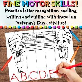 Veteran's Day Puzzles for Writing, Sequencing, & Coloring Activities, image 4