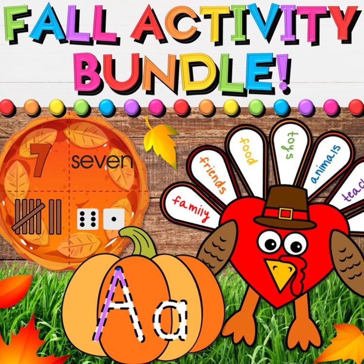 Fall Growing Bundle with Autumn Literacy, Math, History, & Craft Activities