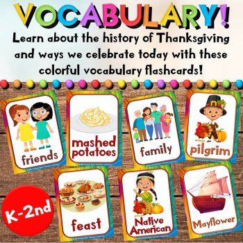 Thanksgiving Writing Center Play Mats - Word Wall & Vocabulary Activities, image 2