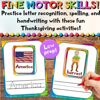 Thanksgiving Writing Center Play Mats - Word Wall & Vocabulary Activities, image 3