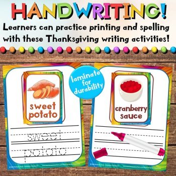 Thanksgiving Writing Center Play Mats - Word Wall & Vocabulary Activities, image 4