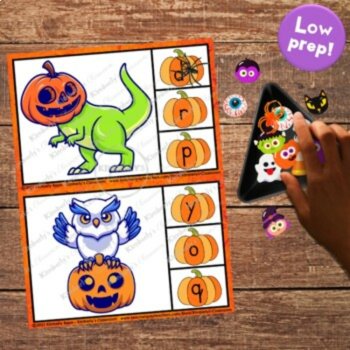 FREE Halloween Beginning Letter Sounds Printable Task Cards - Fall Clip Cards, image 2