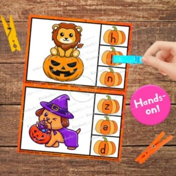 FREE Halloween Beginning Letter Sounds Printable Task Cards - Fall Clip Cards, image 3