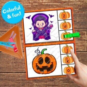 FREE Halloween Beginning Letter Sounds Printable Task Cards - Fall Clip Cards, image 4
