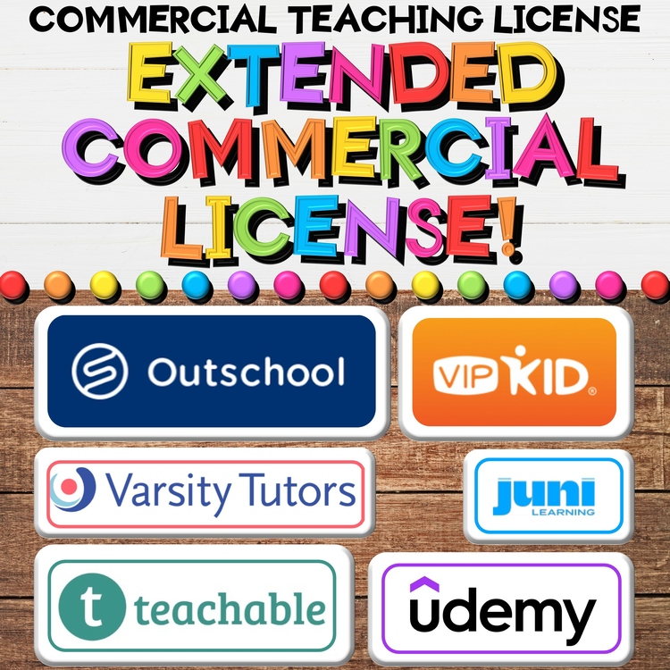 Extended Commercial License - Use all Resources for Online Teaching & Tutoring