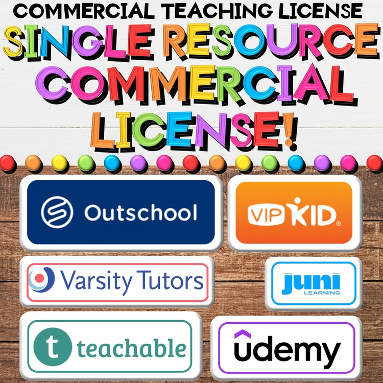 Single Resource Commercial License - Use One Resource for Online Teaching