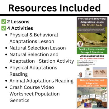 MS-LS4-4 Natural Selection & Adaptation BUNDLE | Physical and Behavioral, Genes, image 2