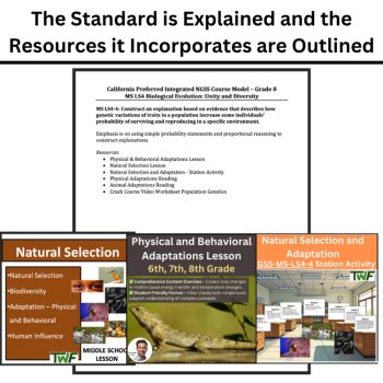 MS-LS4-4 Natural Selection & Adaptation BUNDLE | Physical and Behavioral, Genes, image 4
