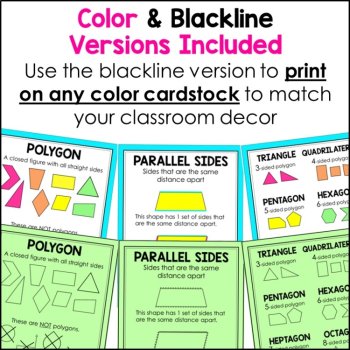 Geometry Math Word Wall Vocabulary Bunting 3rd Grade Math TEKS, image 3