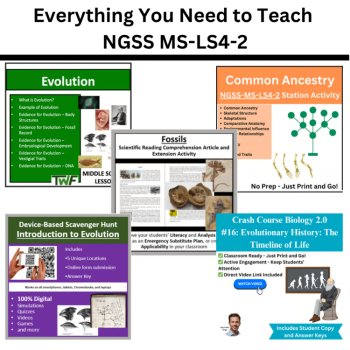 MS-LS4-2 Evolution Evidence from Anatomy BUNDLE | Common Ancestry, Fossils, image 3