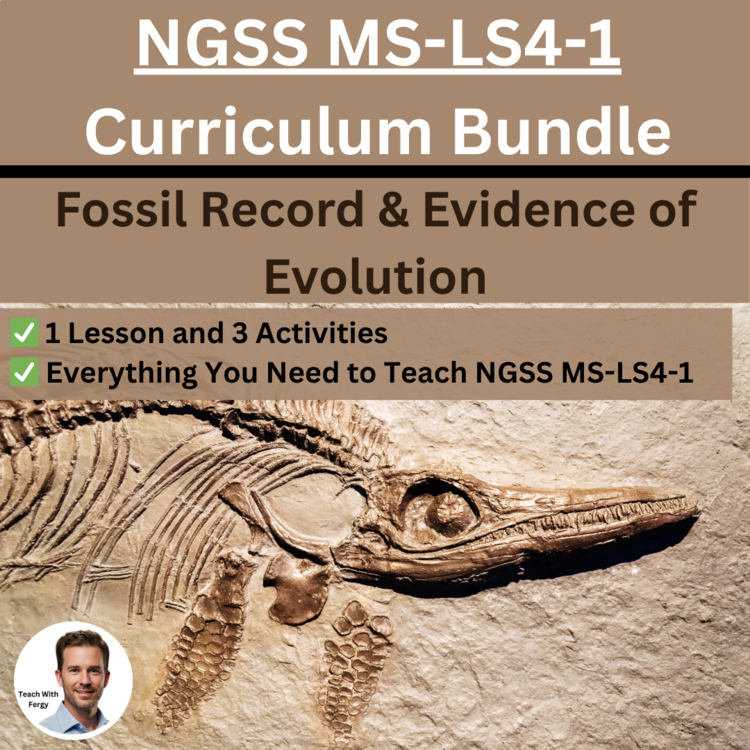 MS-LS4-1 Fossil Record & Evidence of Evolution BUNDLE | Geologic Time, Extinct