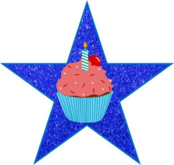 Happy Birthday Digital Clipart - Glitter Stars as a Reward System or for Slides, image 2