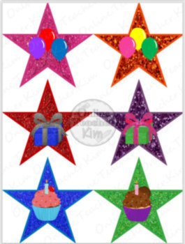 FREE Happy Birthday Glitter Stars Printable Rewards System or Decorations, image 2
