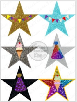 FREE Happy Birthday Glitter Stars Printable Rewards System or Decorations, image 3