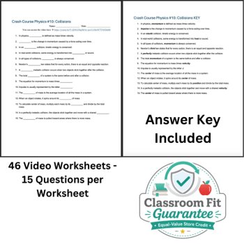 Crash Course PHYSICS Video Worksheets | 46 Episode Bundle | Motion, Force, image 3
