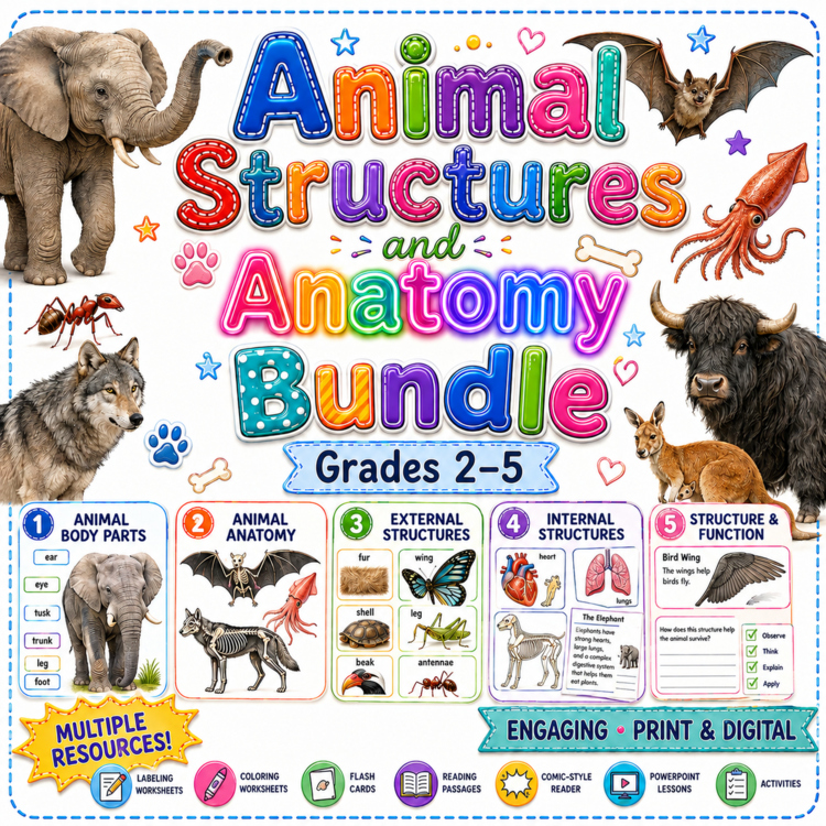Animal Structures and Anatomy Bundle | Grades 2–5