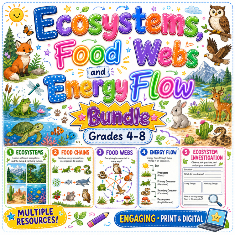 Ecosystems, Food Webs and Energy Flow Bundle | Grades 4–8