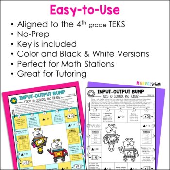 Input Output Table NO PREP Game for the 4th Grade TEKS 4.5B, image 2
