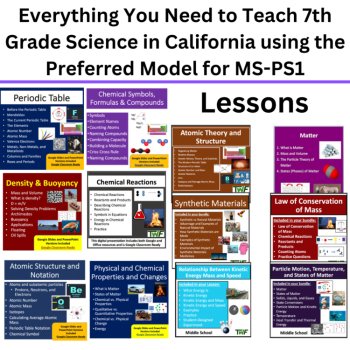 MS-PS1 California 7th Grade Science Preferred Integrated Model BUNDLE | CAST, image 3