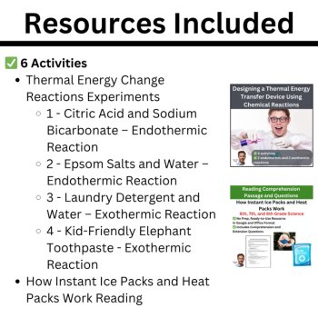 MS-PS1-6 Thermal Energy by Chemical Reactions BUNDLE | Ice and Hot Packs | NGSS, image 2