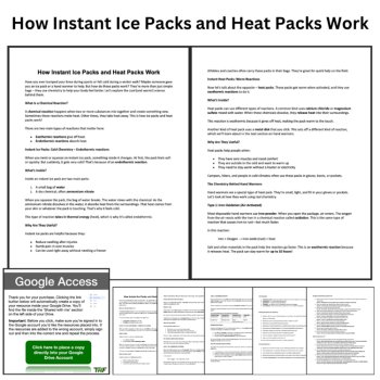 How Instant Ice Packs & Heat Packs Work I Reading & Questions 6th, 7th, 8th, image 2