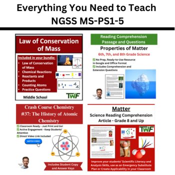 MS-PS1-5 Conservation of Mass BUNDLE | Matter, Chemical Reactions | NGSS, image 3