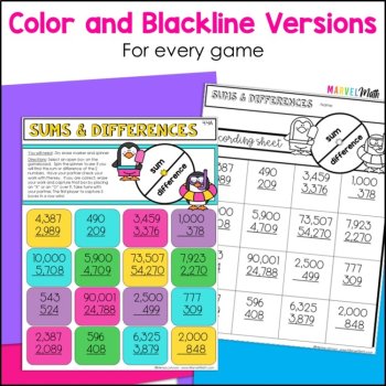 Addition and Subtraction NO PREP Games for the 4th Grade TEKS, image 4