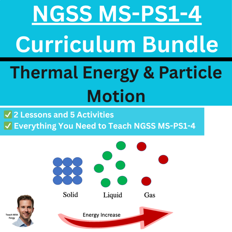 MS-PS1-4 Thermal Energy & Particle Motion BUNDLE | Kinetic, Temperature, Matter