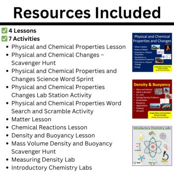 MS-PS1-2 Chemical Reactions & Properties of Matter BUNDLE | Density, Matter, image 2