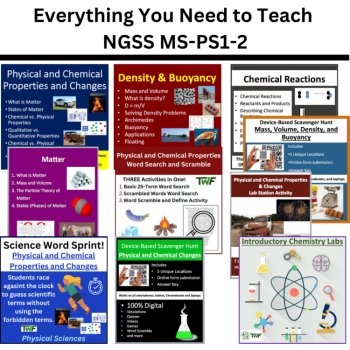 MS-PS1-2 Chemical Reactions & Properties of Matter BUNDLE | Density, Matter, image 3