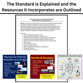 MS-PS1-2 Chemical Reactions & Properties of Matter BUNDLE | Density, Matter, image 4