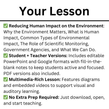 Reducing Human Impact on the Environment Lesson | MS-ESS3-3 | 6th, 7th, 8th, image 4