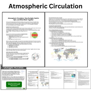 Atmospheric Circulation I Reading & Questions 6th, 7th, 8th | Coriolis Effect, image 2