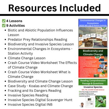 MS-LS2-4 How Ecosystem Changes Affect Populations | Climate Change | BUNDLE, image 2